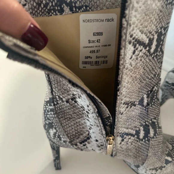 JIMMY CHOO Snake Leather Stone Color Midcalf Boots. Size 42. - Picture 14 of 17